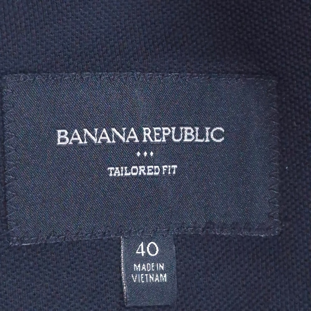 Banana Republic Mens 40 Tailored Fit Black Cotton Blazer Sport Coat Jacket - Picture 4 of 14